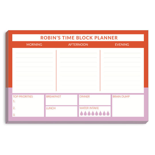 Orange and Pink Time Blocking Notepads